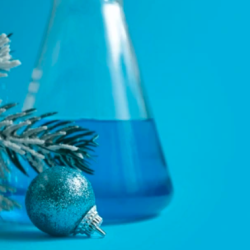 A picture of Christmas blue ornament.