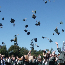 Image showing few students, celebrating their graduation ceremony day.