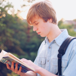 Nstem Student studying on a Book