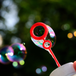 Picture showing bubbles and bubble maker.